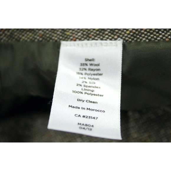 Talbots 14 Brown Tweed Hollywood High Waist Hepburn Wide Leg Wool Pants NWT - Picture 6 of 6